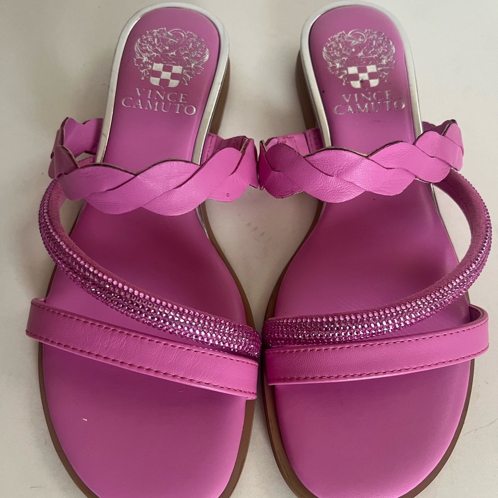 Vince Camuto Pink Braided Strap Sandals